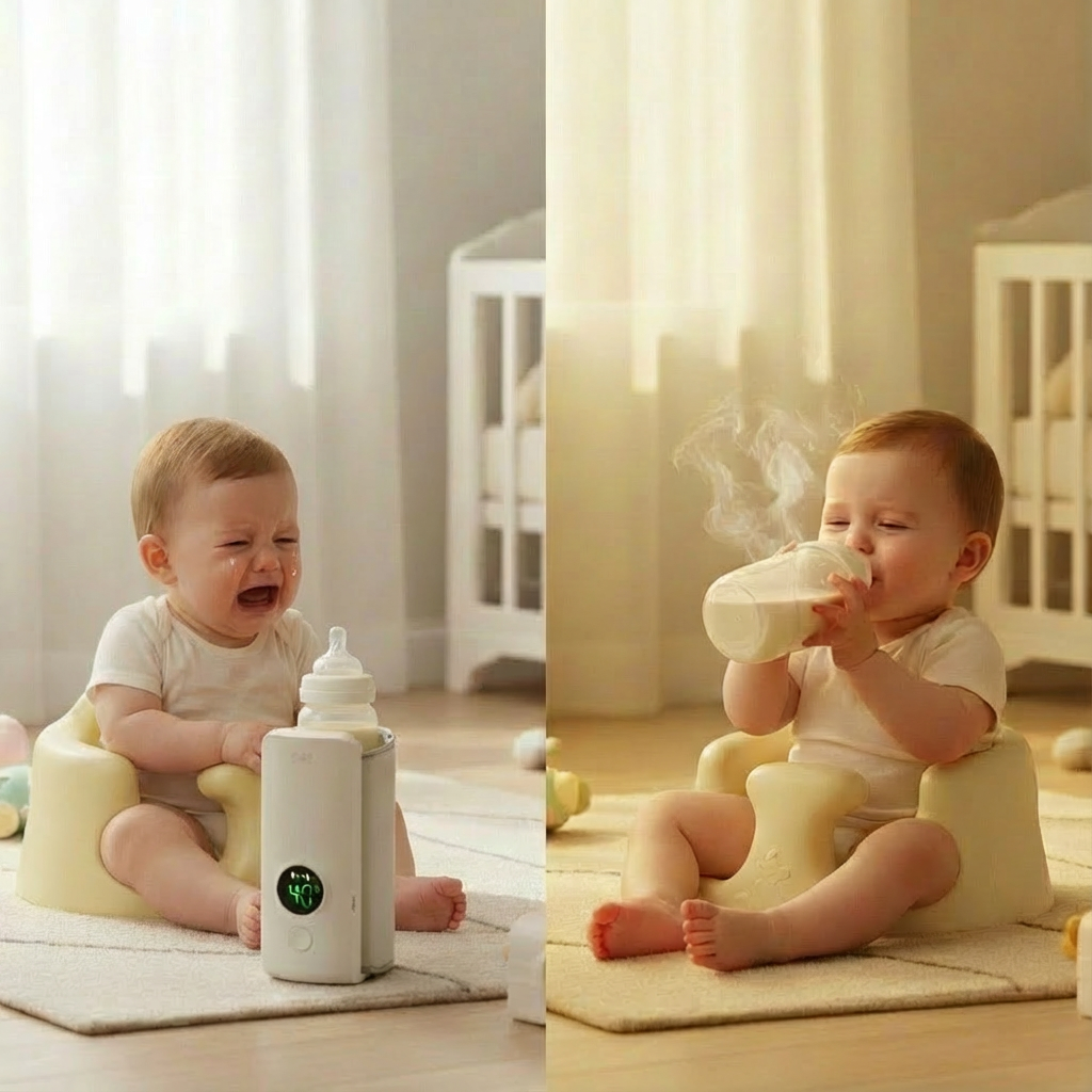 Portable Bottle Warmer Rechargeable Cordless Milk Warmer with Temperature Control Baby Bottle Warmer for Traveling Camping Home